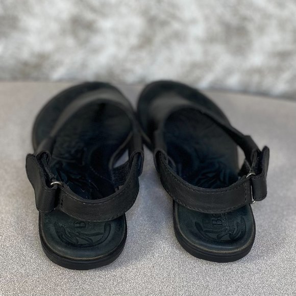 Born Sandals Women's Size 6 Black Leather Thong Style With Adjustable Back Strap - Picture 6 of 11
